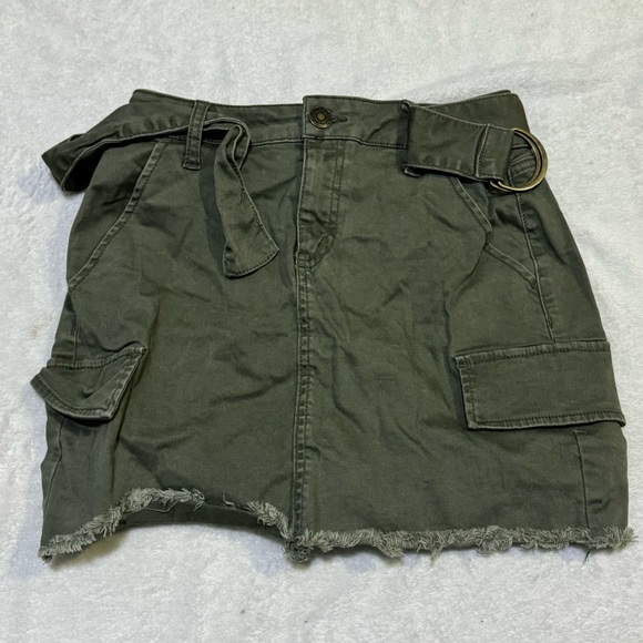 So Jean Skirt, Army Green - Picture 1 of 4